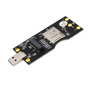 NGFF M.2 Raktas B į USB 3.0 adapterio išplėtimo kortelė su kortelės lizdu WWAN / LTE 3G / 4G / 5G modulio palaikymui 3042 / 3052 M.2 SSD