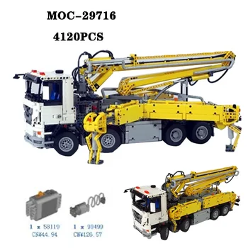 Klasikinis MOC-29716 statybinių blokų betono siurblio sunkvežimio projektas 4120PCS surinkimo ir surinkimo dalys Suaugusiųjų ir vaikų žaislų dovanos