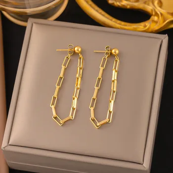 316L Nerūdijantis plienas Išskirtinis geometrinis apskritas kutas auskaras moterims Mergaitė Aukso spalva Vintažinė ausų papuošalų dovanų didmeninė prekyba