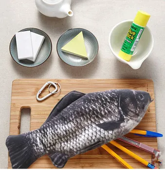 1PC Creative Fish Pencil Box Didelės talpos atnaujinimai Rašiklio dėklas Mokyklos dovanų pramogos Plunksnakočio krepšys Mokyklinių reikmenų pieštukas