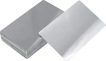 0.4mm storio sidabro metalo aliuminio vizitinės kortelės lazeriniam graviravimui - 10/20/50 Jūs pasirenkate
