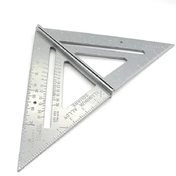 Matavimo įrankis Trikampis kvadratinis liniuotė Aliuminio lydinio greičio matuoklio mitra Dailidės trijų kvadratų linijos rašiklio pjūklo vadovas