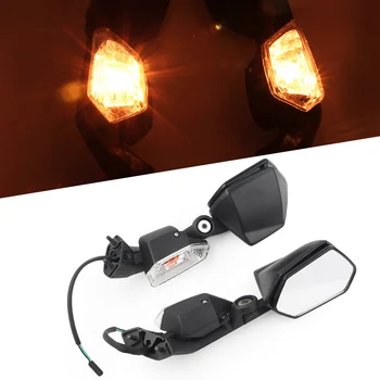 Motociklų galinio vaizdo šoniniai veidrodžiai su LED posūkio signalo surinkimu Kawasaki ZX-10R ZX10R 2004-2011 & ZX-6R ZX6R 2005-2008