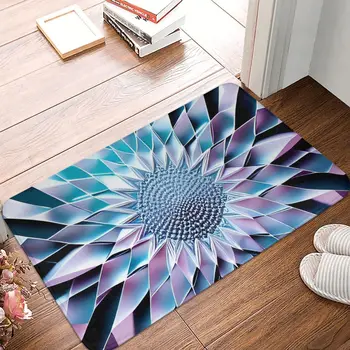 Blue Crystal Diamond Kitchen neslystantis kilimas 3D Vortex Illusion Miegamojo kilimėlis Įėjimo durys Durų kilimėlis Grindų dekoravimo kilimėlis