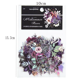20 vnt./pakuotėje Vasaros tamsiai šviečiančios gėlės Neperšlampami dekoratyviniai lipdukai