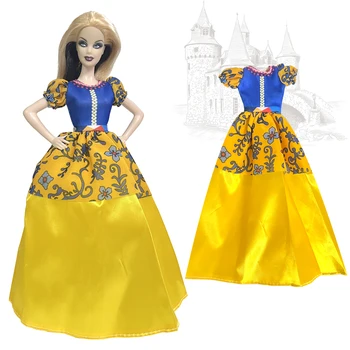 NK Official 1 Vnt Kilni geltona suknelė, imituojanti pasakas iš princesės lėlės Madą keičiantys žaislai Barbės lėlėms