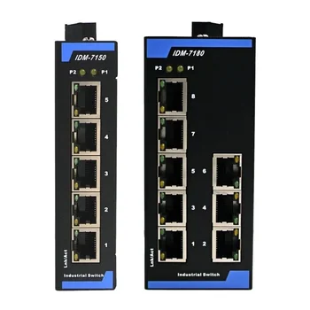 IDM-7180 5 prievadų 8 prievadų pramoninis jungiklis 12V24V pradinio lygio 100M pramoninis Ethernet perjungimo bėgio jungiklis