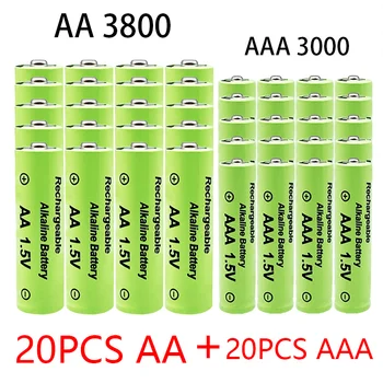 1.5V AA + AAA NI MH Įkraunama AA baterija AAA šarminė 3800-3000mah degiklio žaislų laikrodžiui MP3 grotuvas pakeiskite Ni-MH bateriją