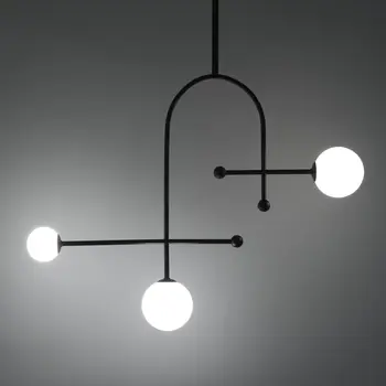 Šiaurės šalių modernus pakabukas šviesiai baltas rutulinis stiklas LED pakabinamas apšvietimas virtuvės salos valgomajam Namų dekoro šviestuvas