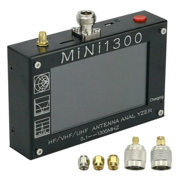 0.1-1300Mhz HF VHF UHF 4.3 colio antenos analizatorius Vektorinio tinklo analizatorius SWR matuoklio dažnio multimetras Mini1300