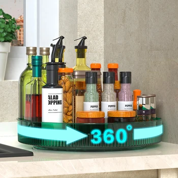 360° Sukimosi stalviršio organizatorius Patefono stovas spintelėms Prieskonių lentyna virtuvės daiktadėžė Apsaugos nuo slydimo kosmetikos padėklai Serviravimo dėklas