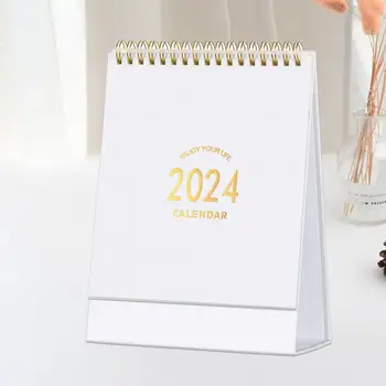 Smooth Writing Calendar Paper Resistant Calendar 2024 Standing Desk Calendar 18-month Planner for Home Office School