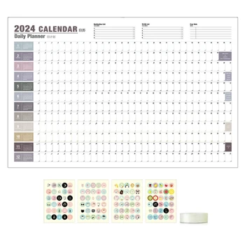 2024 Sieninis kalendorius Siena Didelis metinis planuotojas 12 mėnesių horizontalus kalendorius D5QC