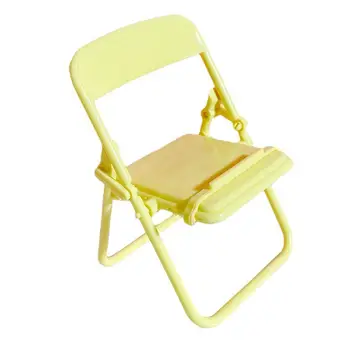 Mini kėdės formos mobiliojo telefono stovas nešiojamas mielas spalvingas reguliuojamas sulankstomas kėdė tingus telefono darbalaukio laikiklis
