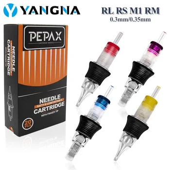 PEPAX tatuiruočių kasečių adatos 20vnt RL RS RM M1 vienkartinės sterilizuotos tatuiruočių kasečių adatos rotaciniam tatuiruočių rašiklio aparatui