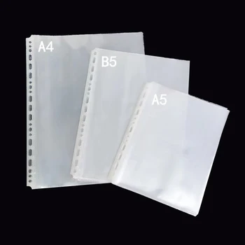 25PCS Clear Plastic A5B5A4A3 Folder maišeliai dokumentams Skaidrus lapas Palaidų lapų užpildymo apsaugos Nešiojamojo kompiuterio segtuvas Organizer