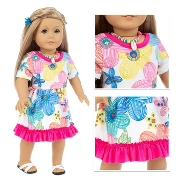 Gėlių suknelė Kostiumas tinka Amerikos mergaitei 18 colių Amerikos mergaitės lėlė Aleksandro lėlė Drabužiai Lėlių aksesuarai Geriausia dovana