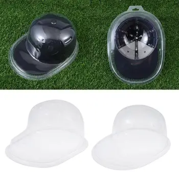 Plastikinė plokščia kraštinė skrybėlė dulkėms atspari lenkta skrybėlių laikymo dėklas Kepurės laikymo dėžutė Beisbolo kepuraitės ekrano dėžutės dangtelio ekranas